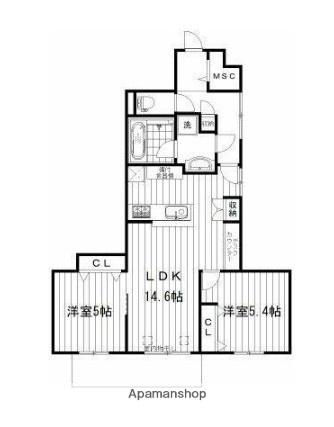 LE LIEN(2LDK/2階)の間取り写真