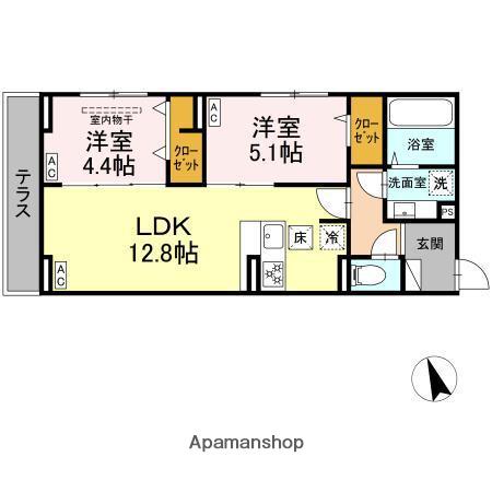 D-PRECIOUS武蔵野(2LDK/1階)の間取り写真
