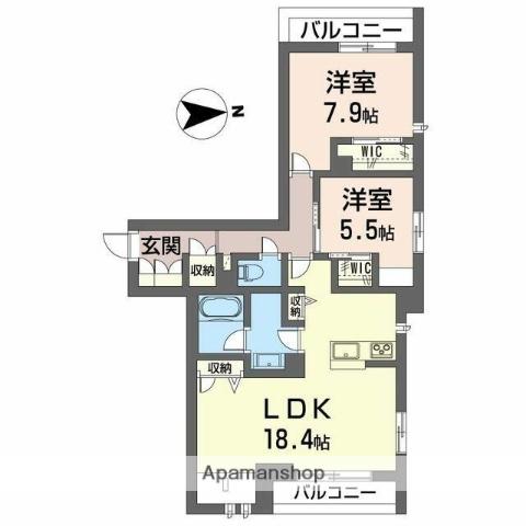 フォレナ(2LDK/3階)の間取り写真