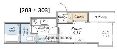 ラ・ソラリス(1K/3階)の間取り写真
