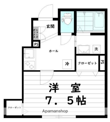 PRECIOUS(1K/1階)の間取り写真