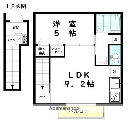 PRECIOUS(1LDK/2階)の間取り写真