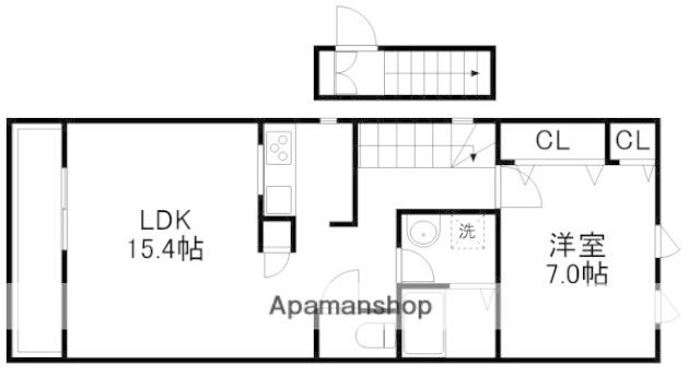 西荻南テラス(1LDK/2階)の間取り写真