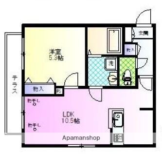 VILLA PADOVA(1LDK/1階)の間取り写真