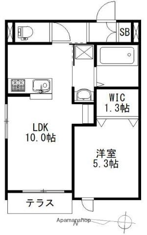 ラテ吉祥寺通(1LDK/1階)の間取り写真