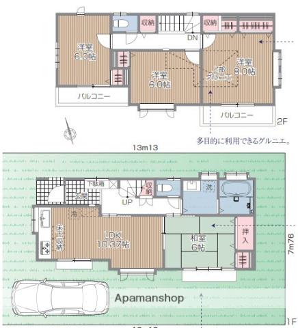 西武鉄道新宿線 東伏見駅 徒歩5分 2階建 築28年(4LDK)の間取り写真