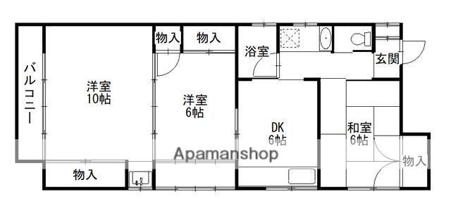 東京都杉並区天沼２−３９−１４テラス(3DK)の間取り写真