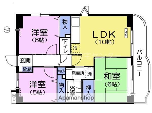 プレミール富士(2LDK/1階)の間取り写真