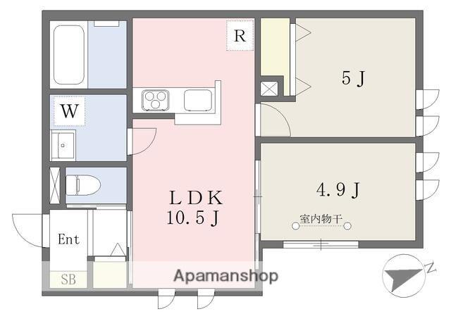 パークサイドコンフォート(2LDK/1階)の間取り写真