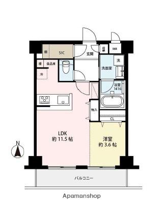ESグリーンテラス(1LDK/2階)の間取り写真