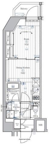 PREMIUM CUBE 西荻窪MO(1DK/2階)の間取り写真