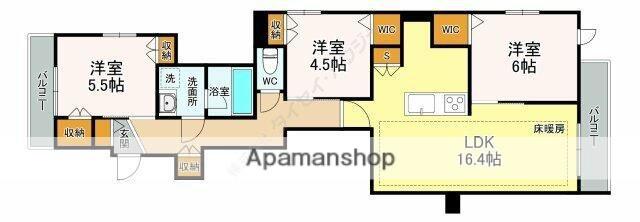 上石神井4丁目メゾン(3LDK/3階)の間取り写真