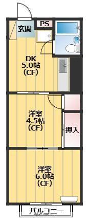 ナチュラル荻窪マンション(2DK/2階)の間取り写真