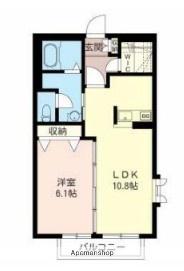 ラ・メール(1LDK/2階)の間取り写真