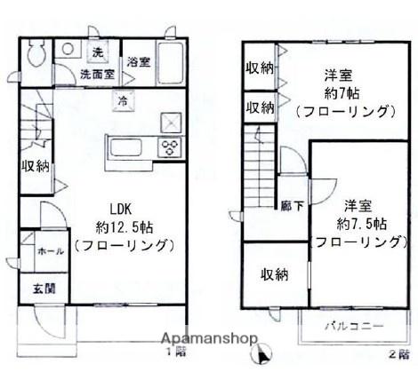 アネックスY(2LDK/1階)の間取り写真