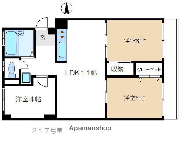 東荻窪マンション(3LDK/2階)の間取り写真