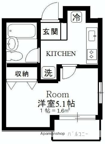 リバーサイド井の頭(1K/3階)の間取り写真