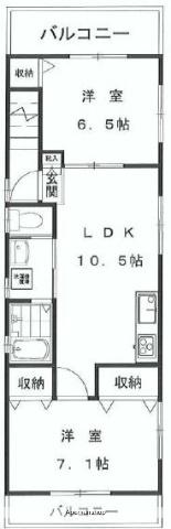 ワンズワン(2LDK/2階)の間取り写真