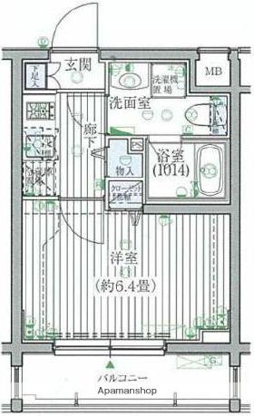 プレール・ドゥーク上高井戸(1K/1階)の間取り写真