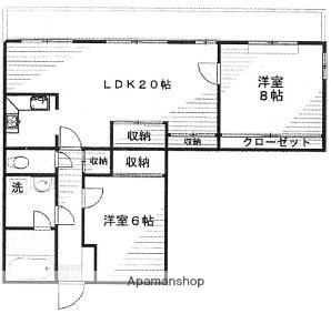 第一飛翔ビル(2LDK/7階)の間取り写真