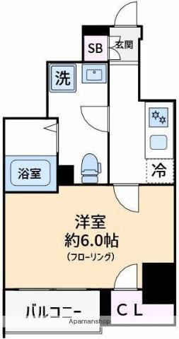 ベルグレードOM(1K/1階)の間取り写真