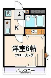 セジュール036Ⅱ(1K/2階)の間取り写真