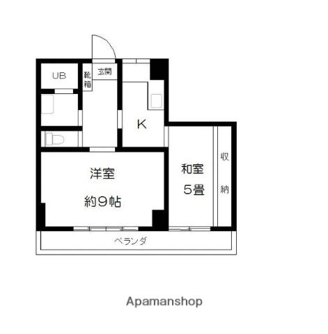 西新宿マンション(2K/3階)の間取り写真