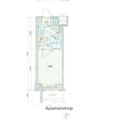 ルーブル中野坂上参番館(1K/6階)の間取り写真