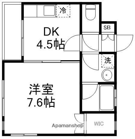 グレイスコート新宿(1DK/1階)の間取り写真