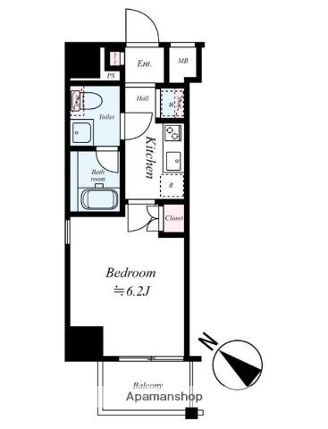 アベニール大塚(1K/1階)の間取り写真