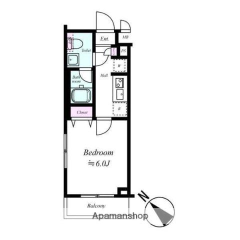プレール・ドゥーク上池袋(1K/2階)の間取り写真