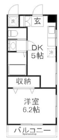 コーポアイリス(1DK/3階)の間取り写真