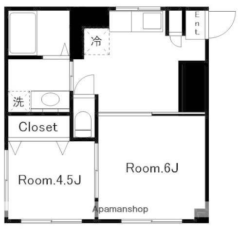 矢野エメラルドマンション(2DK/4階)の間取り写真