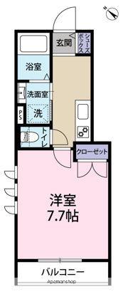 PURE TRINO(1K/3階)の間取り写真