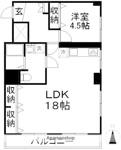 レジ東郷(1LDK/2階)の間取り写真