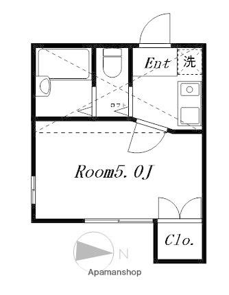サンライズ穂高(1K/2階)の間取り写真