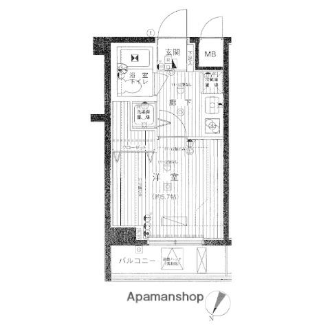 グランド・ガーラ幡ヶ谷イースト(1K/8階)の間取り写真
