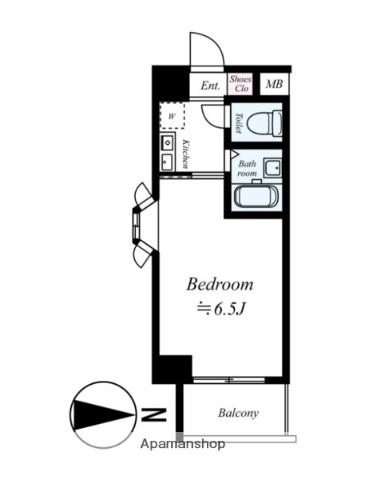 スカイコート駒場東大前(1K/1階)の間取り写真