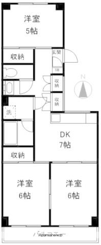 フォンテーヌ中野(3DK/1階)の間取り写真