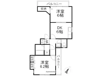 アークビル西新宿(2DK/4階)の間取り写真