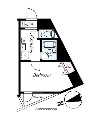 グランジュール目白西(1K/5階)の間取り写真