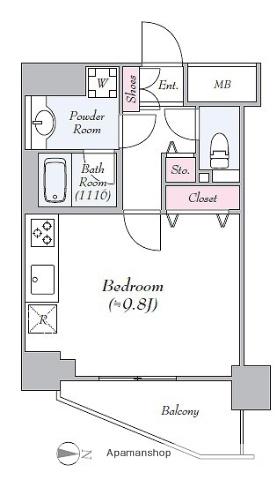 RASIS大山山手通(1K/9階)の間取り写真