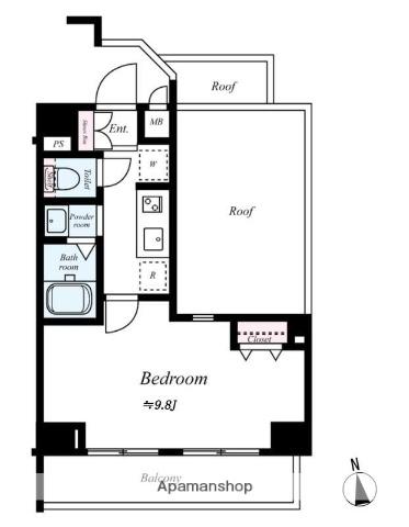 エクスクルーシブリアン高島平(1K/5階)の間取り写真