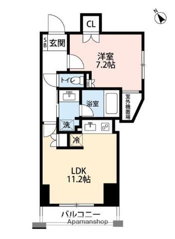 パークハウス西早稲田(1LDK/3階)の間取り写真