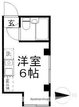 SKハイムⅡ(ワンルーム/1階)の間取り写真