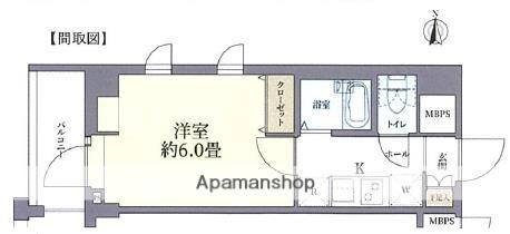 グラントゥルース桜台駅前(1K/8階)の間取り写真