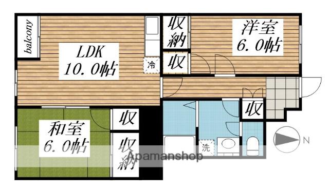 サンライズ97(2LDK/1階)の間取り写真