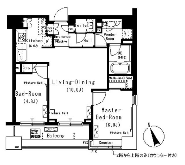 パークキューブ代々木富ヶ谷(2LDK/8階)の間取り写真
