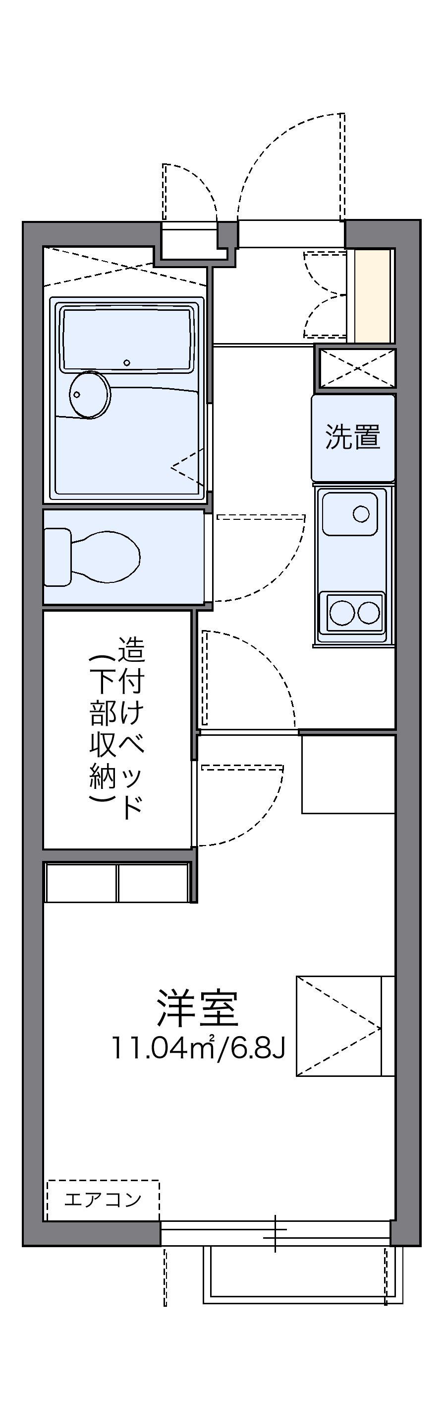 レオパレスアイリス(1K/3階)の間取り写真