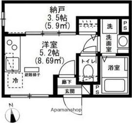 PERSIMMON HOUSE(ワンルーム/3階)の間取り写真